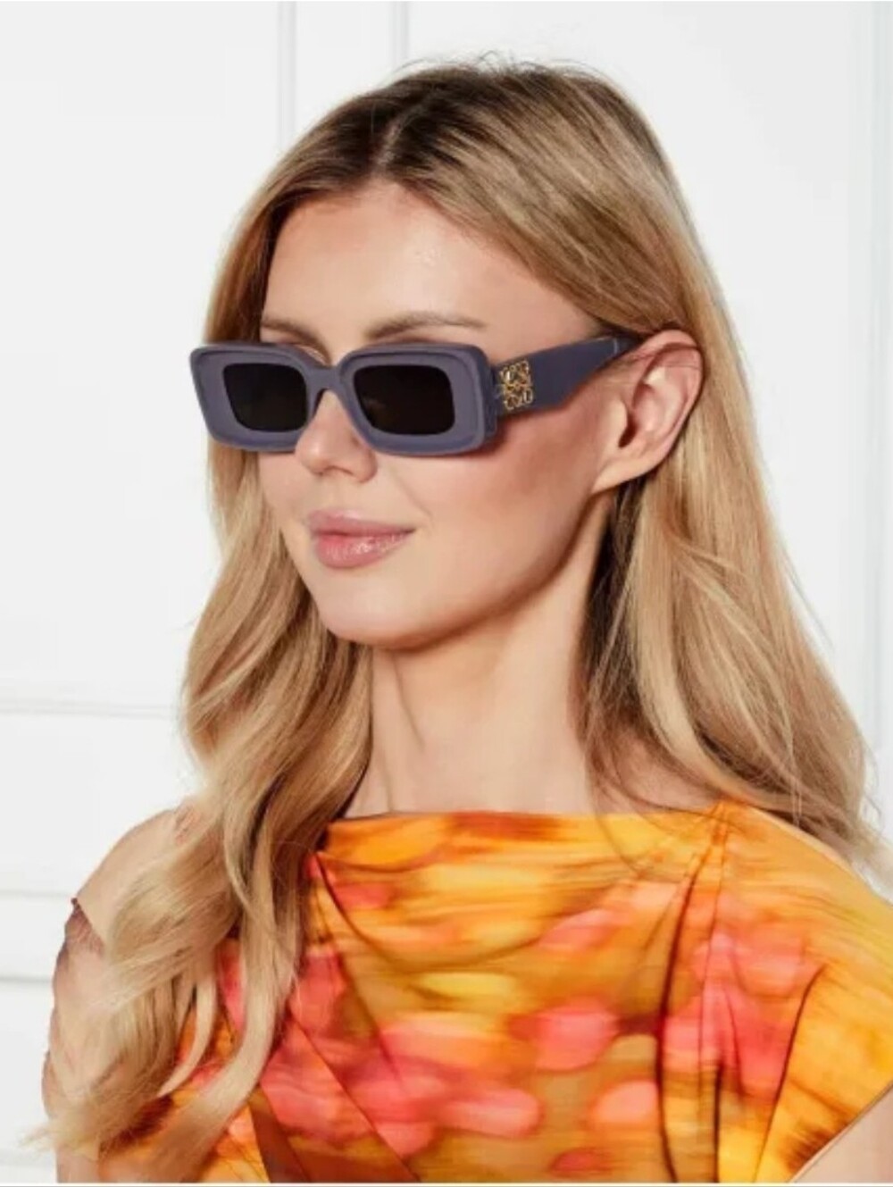 Loewe Rectangular Sunglasses in Slate Purple